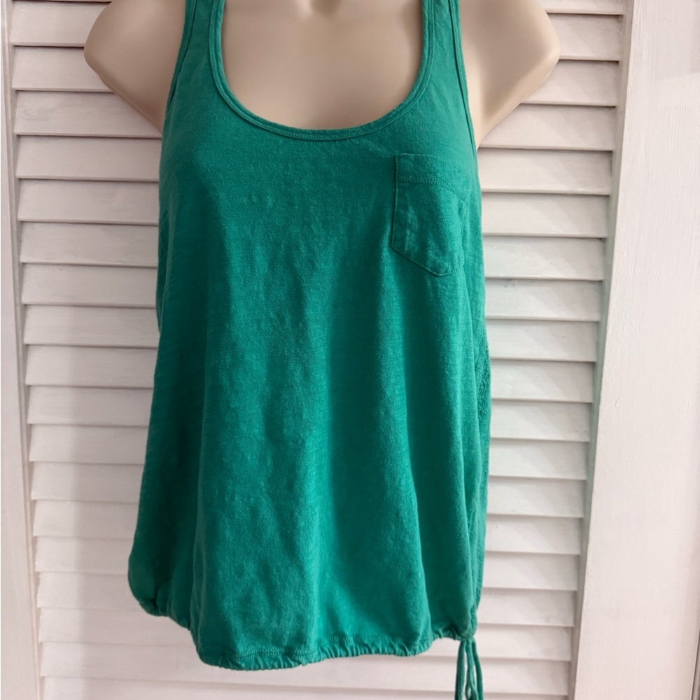 American Eagle Outfitters Green Relaxed Tie Front Tank Top